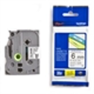 TZ-211 Zwart op Wit (6 mm x 8 m)