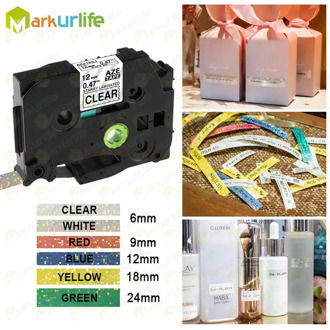 TZe-231 12mm Laser Flash TZe Label Tape for Christmas Birthday New Year Gift Label Compatible Brother P-Touch Label Maker H110