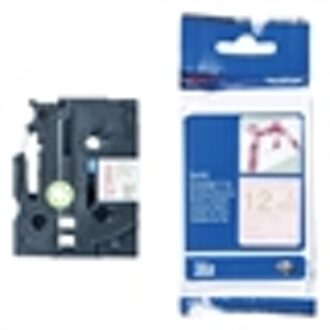 TZE-RE34 labelprinter-tape Goud op roze