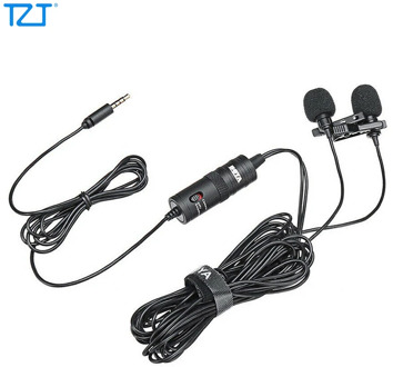 TZT BOYA BY-M1DM Dual Lavalier Microphone Omni-directional Mini Clip-on Lapel Microphon For Smartphone