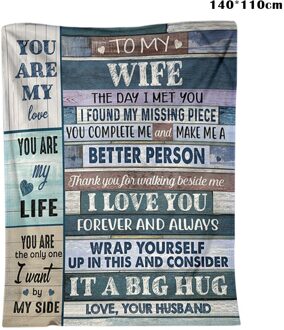 U Bent Mijn Leven Fleece Deken Brief Gedrukt Warme Deken Voor Slaapbank THJ99 140 110cm