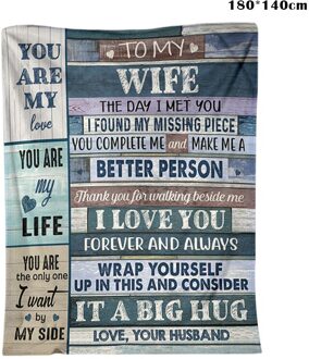 U Bent Mijn Leven Fleece Deken Brief Gedrukt Warme Deken Voor Slaapbank THJ99 180 140cm