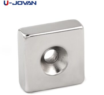 U-JOVAN 1Pc 30X30X10Mm Gat 7Mm Krachtige Sterke Rare Earth Blok Ndfeb Verzonken Magneet 30*30*10-7Mm Neodymium Magneten