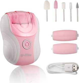 U-Kiss Multi-Functionele Elektrische Eelt Remover Voor Voetverzorging Oplaadbare Pedicure Manicure Set Vervanging Van Puimsteen zwart