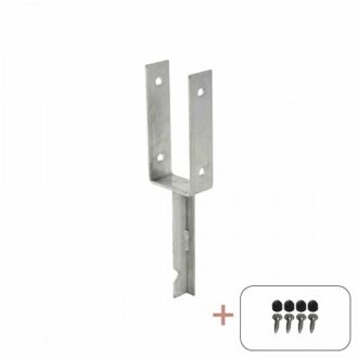 U-Paalhouder Beton 9 x 9 CM Black