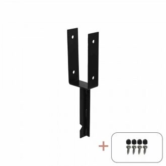 U-Paalhouder Beton 9 x 9 CM Zwart Black