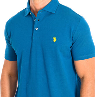U.S Polo Assn. ART Polo met korte mouwen en contrasterende reverskraag 61462 man - maat Turquoise