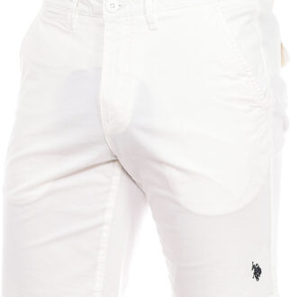 U.S Polo Assn. Bermuda met recht afgesneden zoom 67921 heren Crème - 36 (Taille)