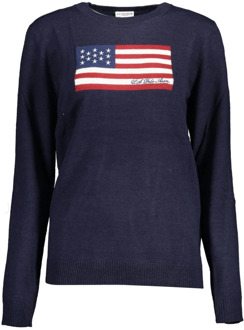 U.S Polo Assn. Blauw Geborduurd Crew Neck Shirt U.s. Polo Assn. , Blue , Dames - XL