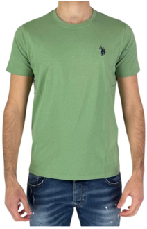 U.S Polo Assn. Casual Katoenen T-shirt U.s. Polo Assn. , Green , Heren - 2Xl,Xl,L,M,S