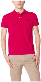U.S Polo Assn. Fuchsia Polo Shirt voor Heren U.s. Polo Assn. , Pink , Heren - M,S