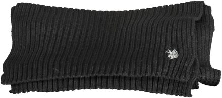U.S Polo Assn. Geribbeld Gebreid Sjaal Zwart - One Size
