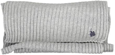 U.S Polo Assn. Geribbelde Breiger Sjaal Grijs - maat Zilver