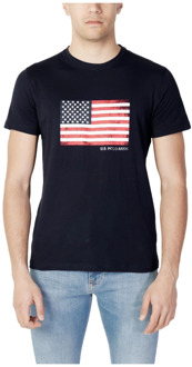 U.S Polo Assn. Heren Blauw Print T-shirt U.s. Polo Assn. , Blue , Heren - 2Xl,Xl,L,M