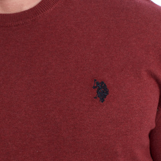 U.S Polo Assn. Heren Gebreide Ronde Hals Trui US40173035 - maat S Rood