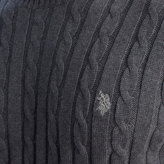 U.S Polo Assn. Heren Kabelgebreid Coltrui US40173042 Grijs - L