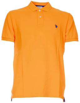 U.S Polo Assn. Heren Katoenen Polo Shirt U.s. Polo Assn. , Orange , Heren - Xl,L,M,S