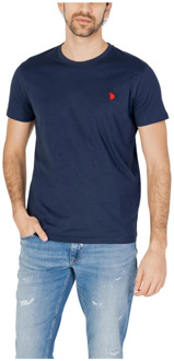 U.S Polo Assn. Heren T-Shirt Mick Collectie Lente/Zomer U.s. Polo Assn. , Blue , Heren - 2Xl,Xl,L,M,S,3Xl,4Xl