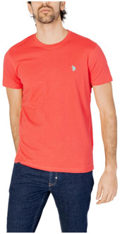 U.S Polo Assn. Heren T-Shirt Mick Collectie Lente/Zomer U.s. Polo Assn. , Red , Heren - 2Xl,Xl,L,M,S,3Xl