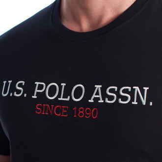 U.S Polo Assn. Herren-T-Shirt aus Baumwolle mit kurzen Ärmeln US42154022 - maat M Zwart
