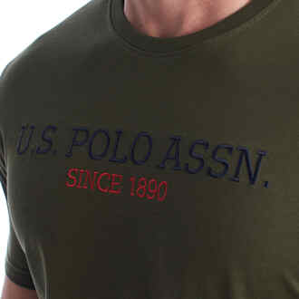 U.S Polo Assn. Herren-T-Shirt aus Baumwolle mit kurzen Ärmeln US42154022 - maat S Groen