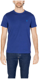 U.S Polo Assn. Mick T-Shirt Lente/Zomer Collectie U.s. Polo Assn. , Blue , Heren - 2Xl,Xl,L,M,S,3Xl