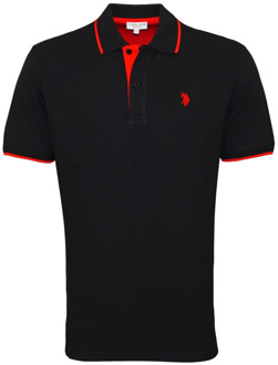 U.S Polo Assn. Mode Polo Shirt met Gestreepte Kraag U.s. Polo Assn. , Black , Heren - 2Xl,L,M