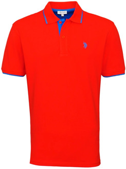 U.S Polo Assn. Mode Polo Shirt met Logo Borduurwerk U.s. Polo Assn. , Red , Heren - 2Xl,Xl,L,M,3Xl