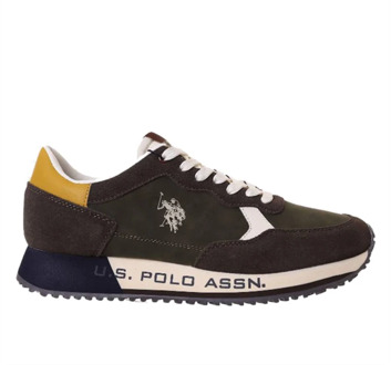 U.S Polo Assn. Stijlvolle Leren Sneakers voor Mannen U.s. Polo Assn. , Brown , Heren - 44 EU