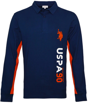 U.S Polo Assn. Stijlvolle Longsleeve Polo Shirt U.s. Polo Assn. , Blue , Heren - L,M