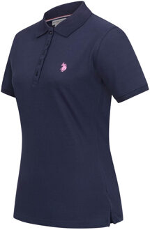 U.S Polo Assn. U.S. POLO ASSN. Dames Polo Shirt met korte mouwen gemaakt van katoen elastaan Blauw