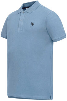 U.S Polo Assn. U.S. Polo Assn. heren basic poloshirt met korte mouwen en stretch - maat 2XL Blauw