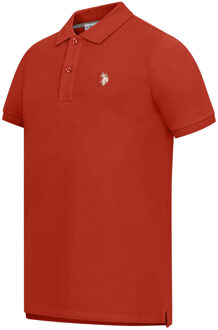U.S Polo Assn. U.S. Polo Assn. heren basic poloshirt met korte mouwen en stretch - maat 2XL Rood