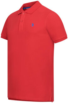 U.S Polo Assn. U.S. Polo Assn. heren basic poloshirt met korte mouwen en stretch Rood - 3XL