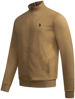 U.S Polo Assn. U.S. POLO ASSN. heren sweatjack USTheoo van katoen-polyester mix Beige - L