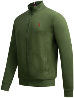U.S Polo Assn. U.S. POLO ASSN. heren sweatjack USTheoo van katoen-polyester mix Groen - XL