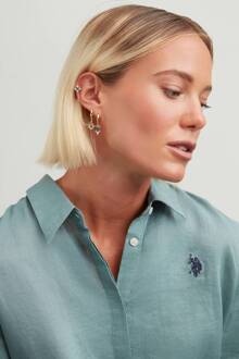 U.S Polo Assn. US Polo Assn Jewellery Charlotte Geelgouden Oorbellen Groen - One Size