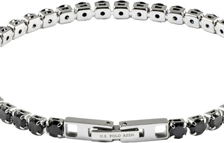 U.S Polo Assn. US Polo Assn Jewellery George roestvrijstalen armband Zwart en zilver