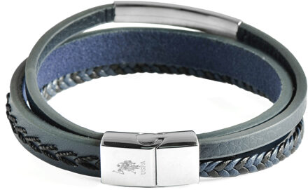 U.S Polo Assn. US Polo Assn Jewellery Harrison leren armband Zwart/blauw
