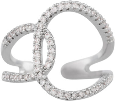 U.S Polo Assn. US Polo Assn Jewellery Stella Rhodium Ring Wit - One Size