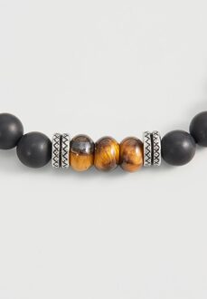 U.S Polo Assn. US Polo Assn Jewellery Voyager Armband met natuurstenen Zwart/bruin - One Size