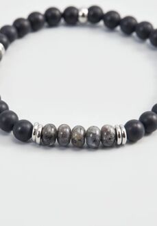 U.S Polo Assn. US Polo Assn Jewellery Voyager Armband met natuurstenen Zwart/Donkergrijs