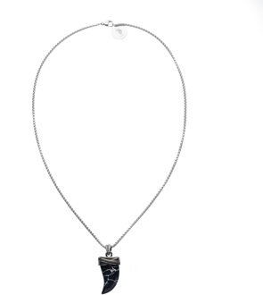 U.S Polo Assn. US Polo Assn Jewellery York roestvrijstalen ketting Zwart en zilver