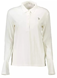 U.S Polo Assn. Wit Poloshirt met Lange Mouwen en Borduursel U.s. Polo Assn. , White , Heren - 2Xl,Xl
