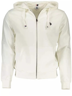 U.S Polo Assn. Witte Katoenen Sweater met Capuchon en Borduursel U.s. Polo Assn. , White , Heren - XL