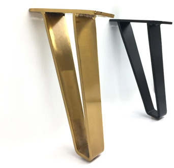 U-shaped gold hairpin table Desk leg bracket protector 18CM solid iron support leg for furniture Sofa cabinet Chair DIY hardware