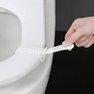 U-Siliconen Wc Deksel Apparaat Huishoudelijke Wc Anti-Vuile Hand Lift Wc-deksel Handvat Flip Opener wit