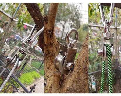 U Type Swivel Pulley 304 Rvs Duplex Lager Stille Afneembare 360 Graden Rotatie Zware Tractie Wiel