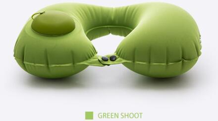 U-Vorm Automatische Opblaasbaar Reiskussen Nekkussen Auto Lucht Opblaasbare Kussens Nekkussen Travel Hoofdsteun Opvouwbare Draagbare groen