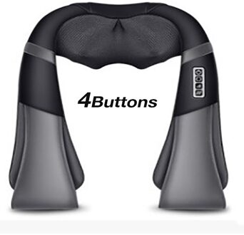 U-vorm Elektrische Shiatsu Nek Schouder Body Massager Infrarood Verwarmde Kneden Auto/Home Massager donker grijs